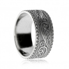 Stříbrný prsten - Kroužek s ozdobným okrajem