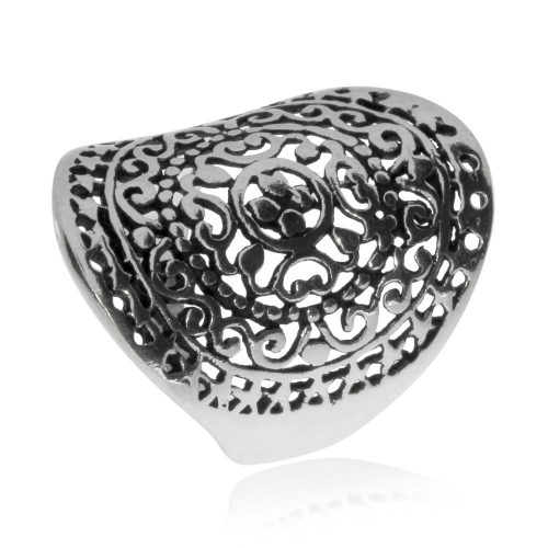 Stříbrný prsten - Kulatý ornament