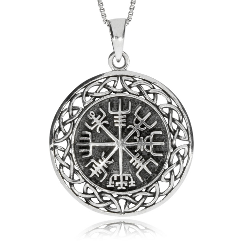 Stříbrný přívěsek - Vikingský kompas Vegvisir