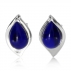 Stříbrné náušnice pecky - Modré kapky (lapis lazuli