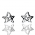 Stříbrné náušnice se zirkonem (cubic zirconia) ve tvaru hvězdičky v povrchové úpravě rhodiované stříbro